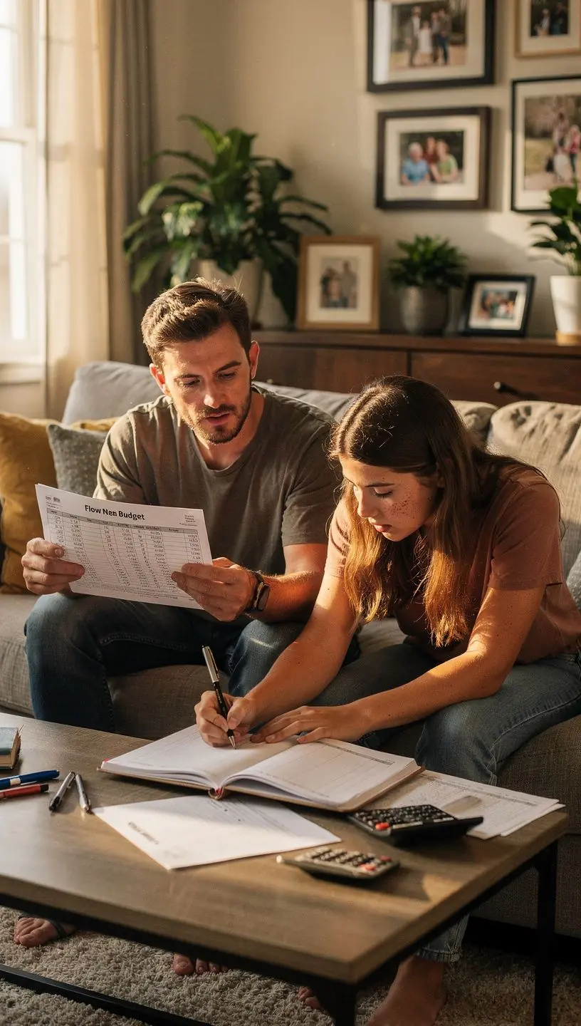 Illusztráció a bevétel és kiadás egyensúlyának ábrázolására, pénzügyi stabilitás szemléltetésére.